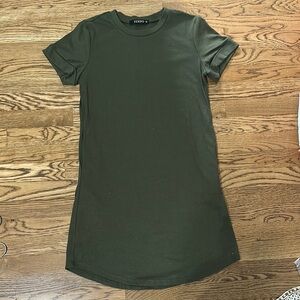 Source Unknown Olive Green Mini Dress with pockets